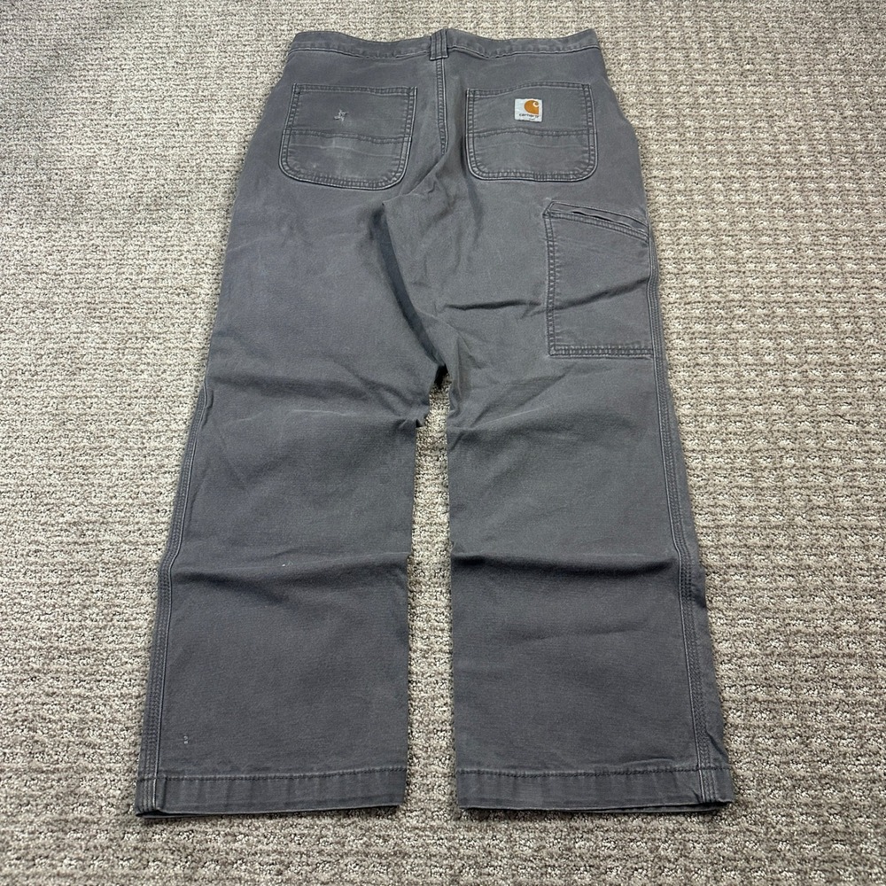 Carhartt Mens Relaxed Fit Canvas Work Pants 30x28 Gray 102291 Utility Trousers